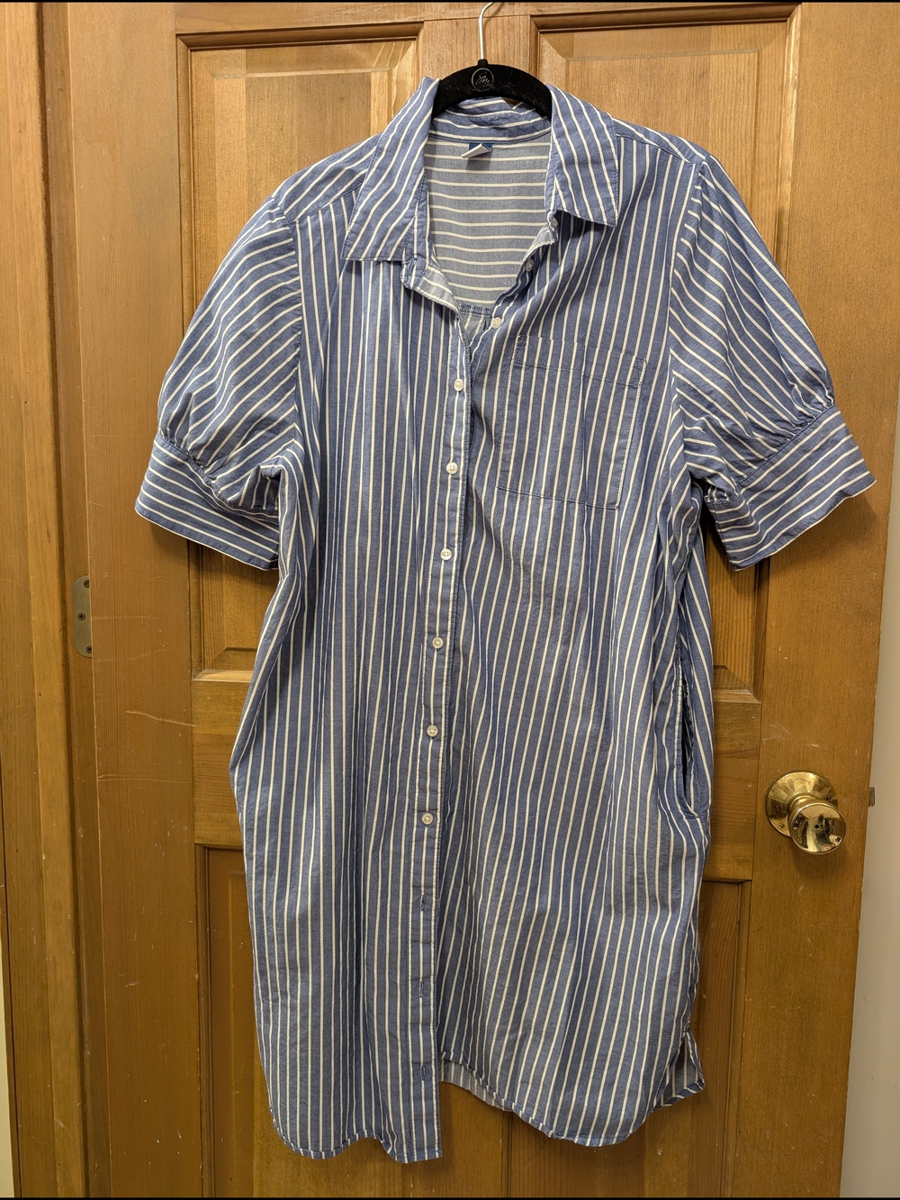 Old Navy Short Sleeved Striped Button-Down Shirt Dress